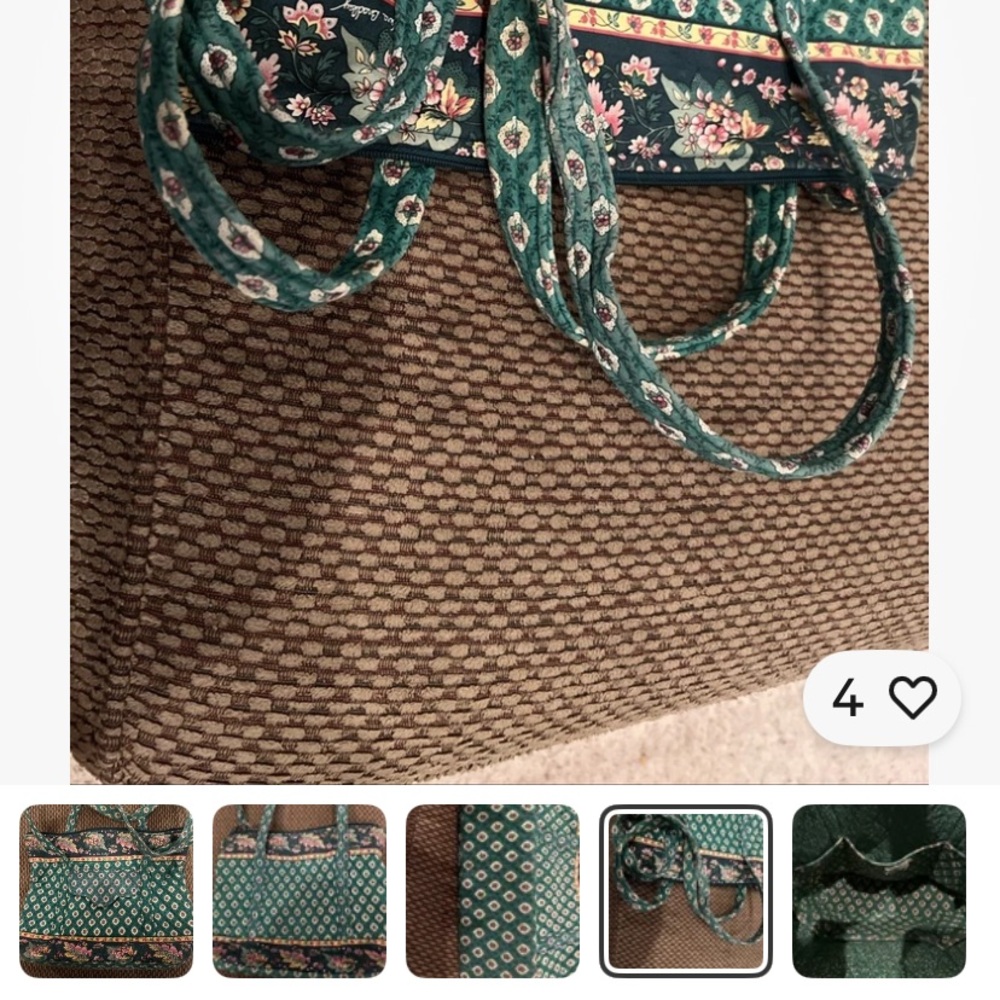 Quilted Green Floral  Bag - Vera Bradley Greenfield - Picture 5 of 8